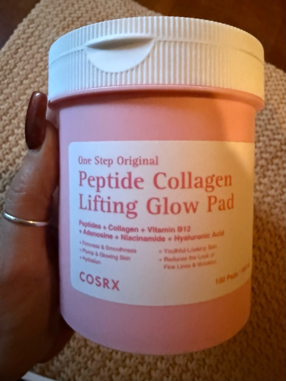 COSRX Peptide Collagen Lifting Glow Pad Toner - Pink